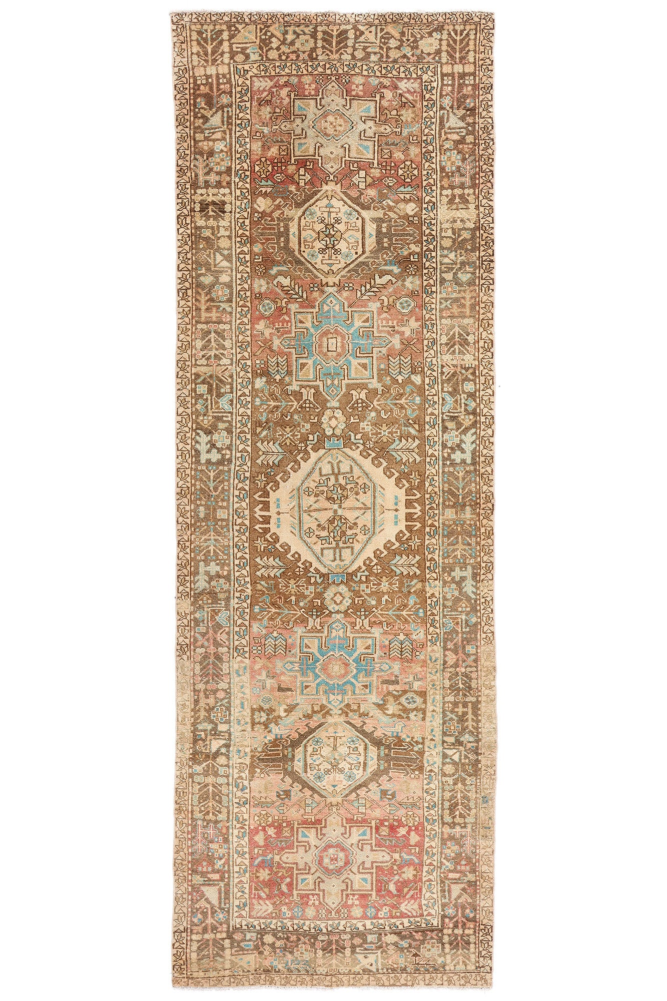 4 x 11 Vintage Persian Karaja Heriz Rug 61331