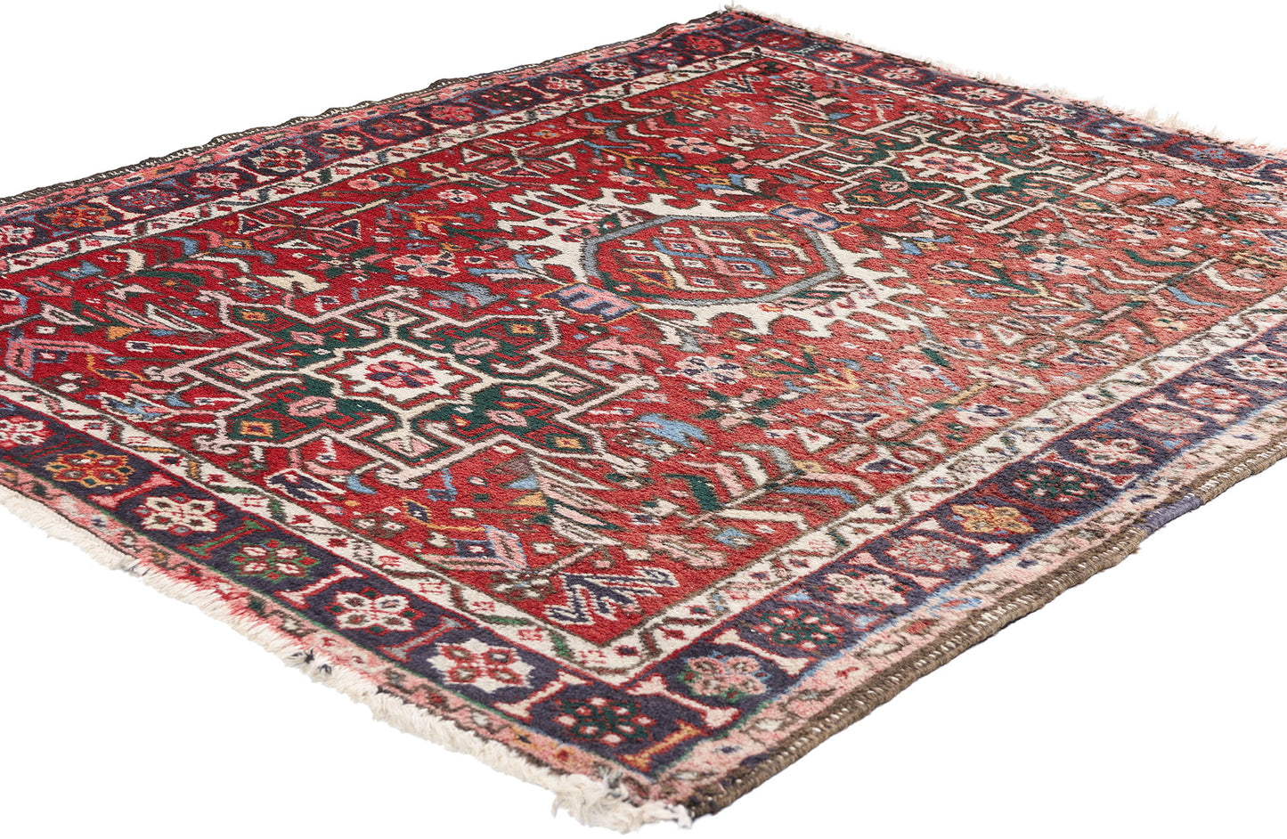 4 x 5 Vintage Persian Karaja Heriz Rug 78968