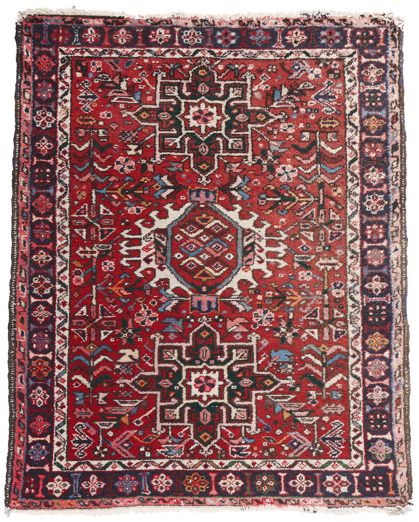 4 x 5 Vintage Persian Karaja Heriz Rug 78968