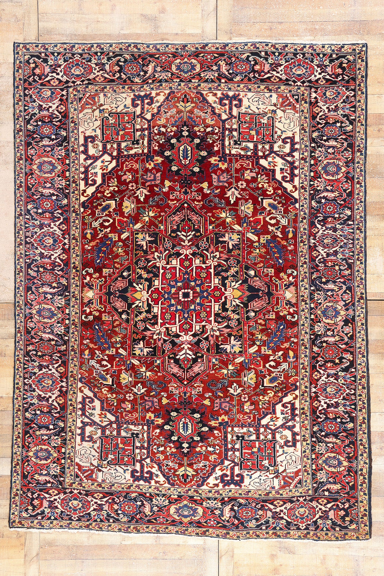 8 x 11 Antique Persian Heriz Rug 79179