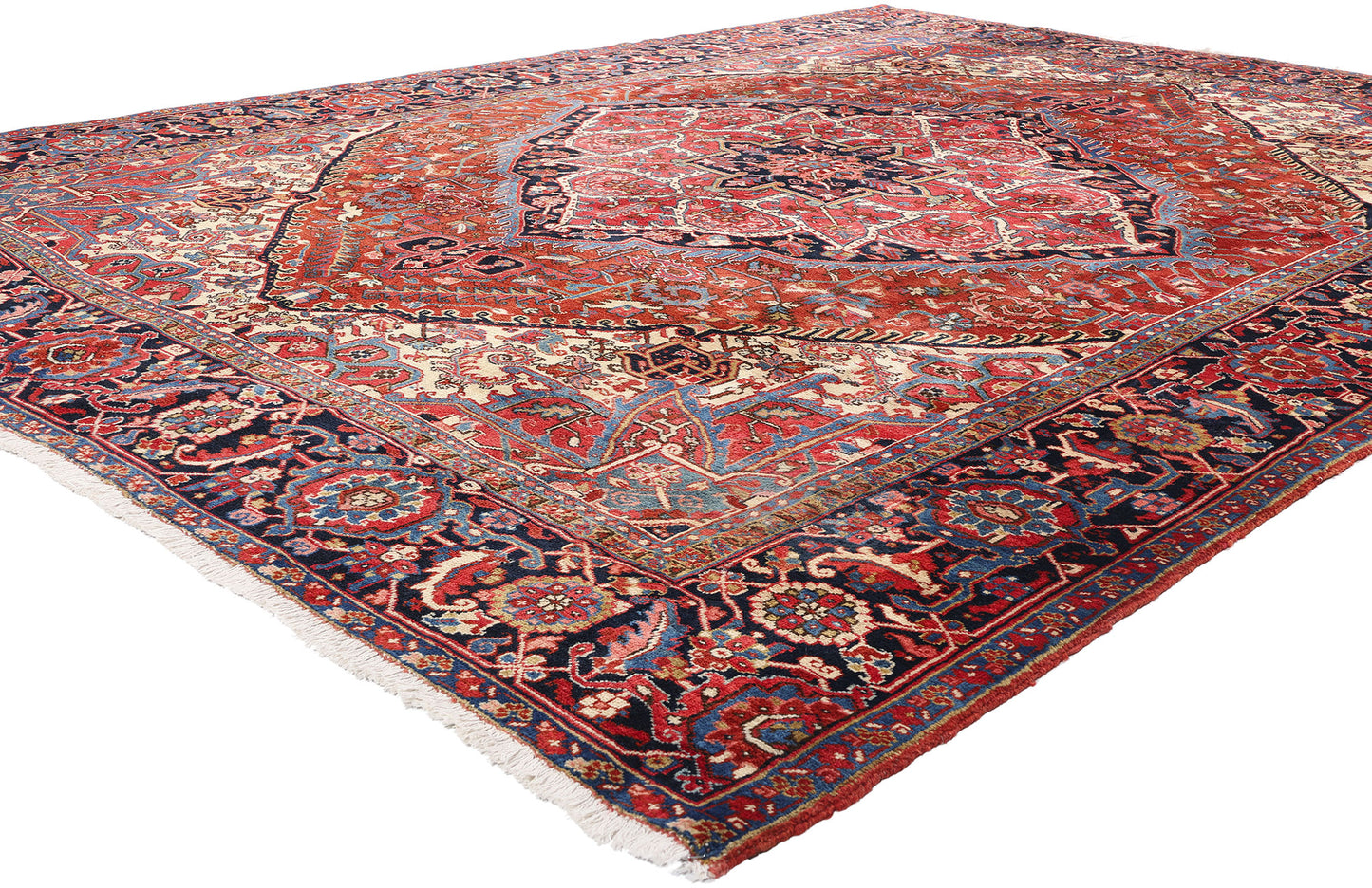 9 x 12 Antique Persian Heriz Rug 61387