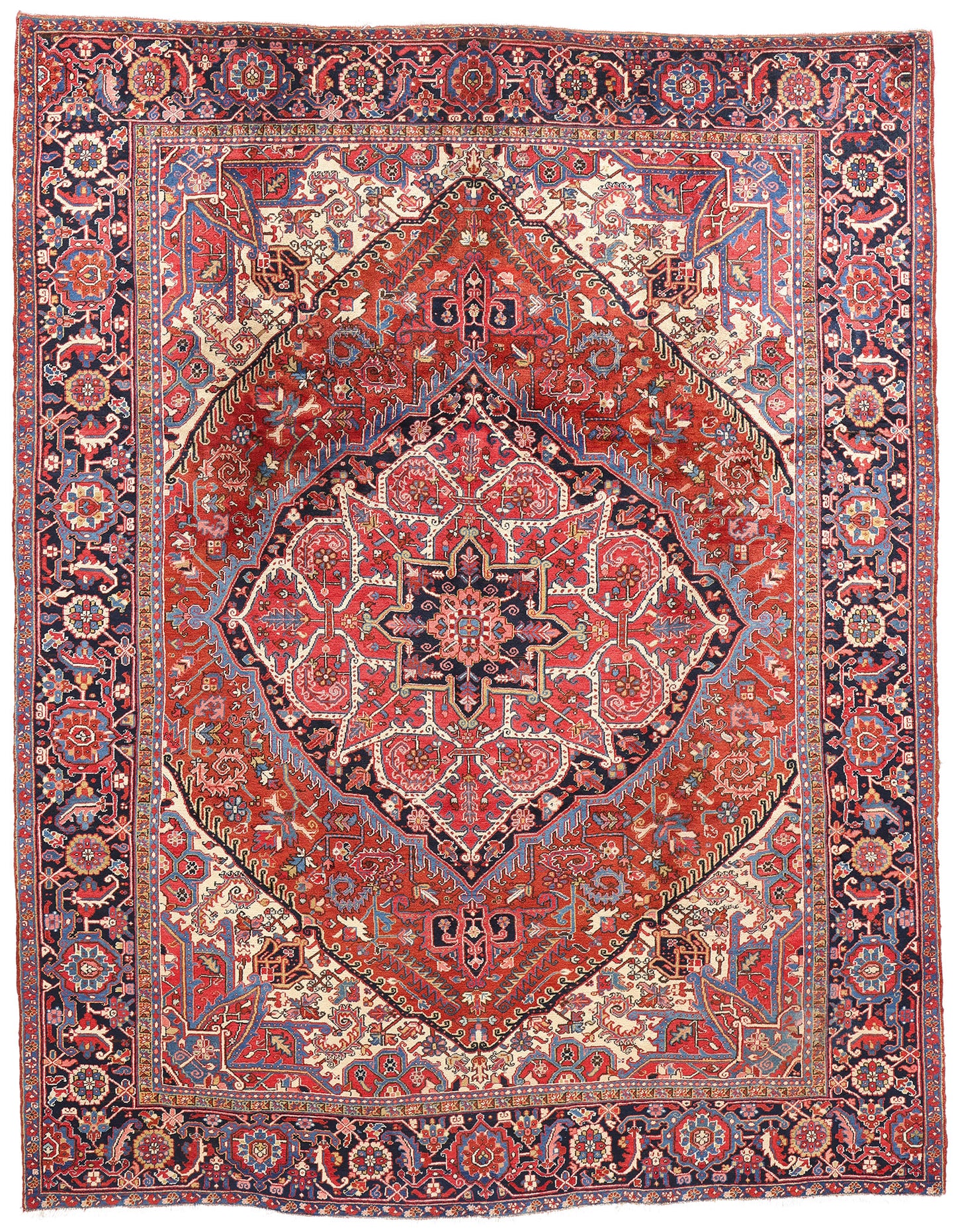 9 x 12 Antique Persian Heriz Rug 61387