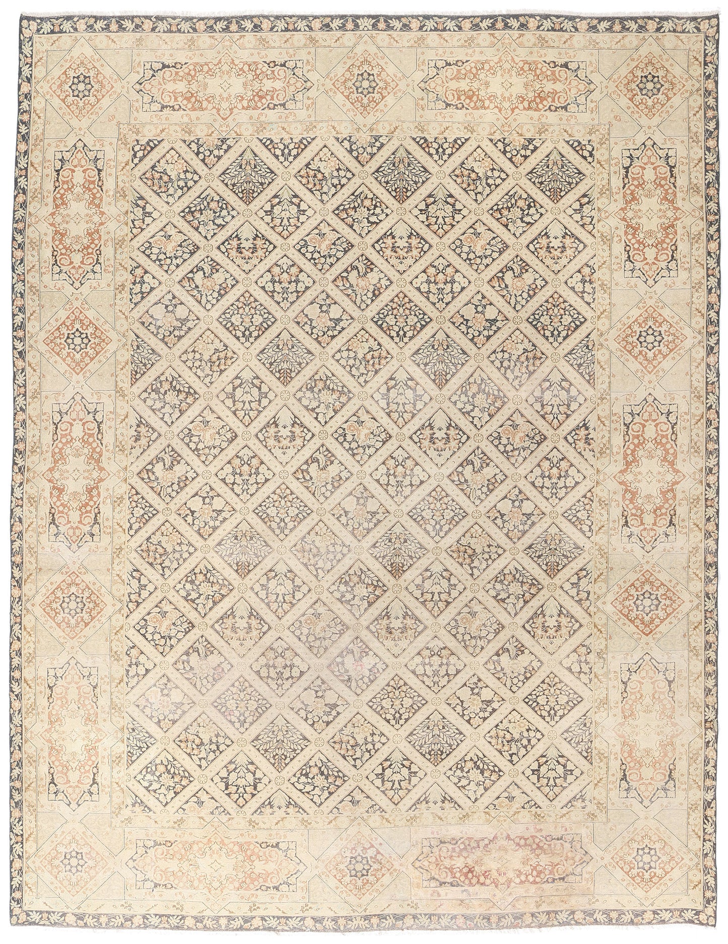 10 x 13 Antique Persian Garden Kerman Rug 61364