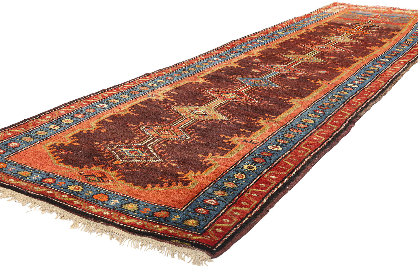 4 x 13 Antique Persian Tribal Kurdish Rug 61359