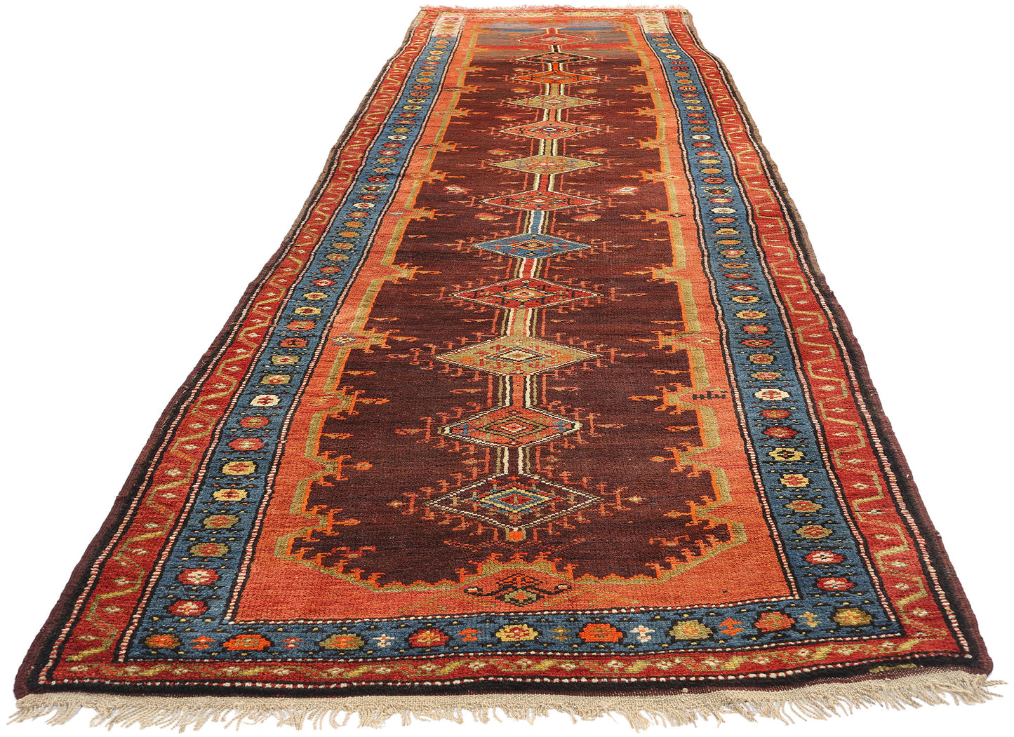 4 x 13 Antique Persian Tribal Kurdish Rug 61359