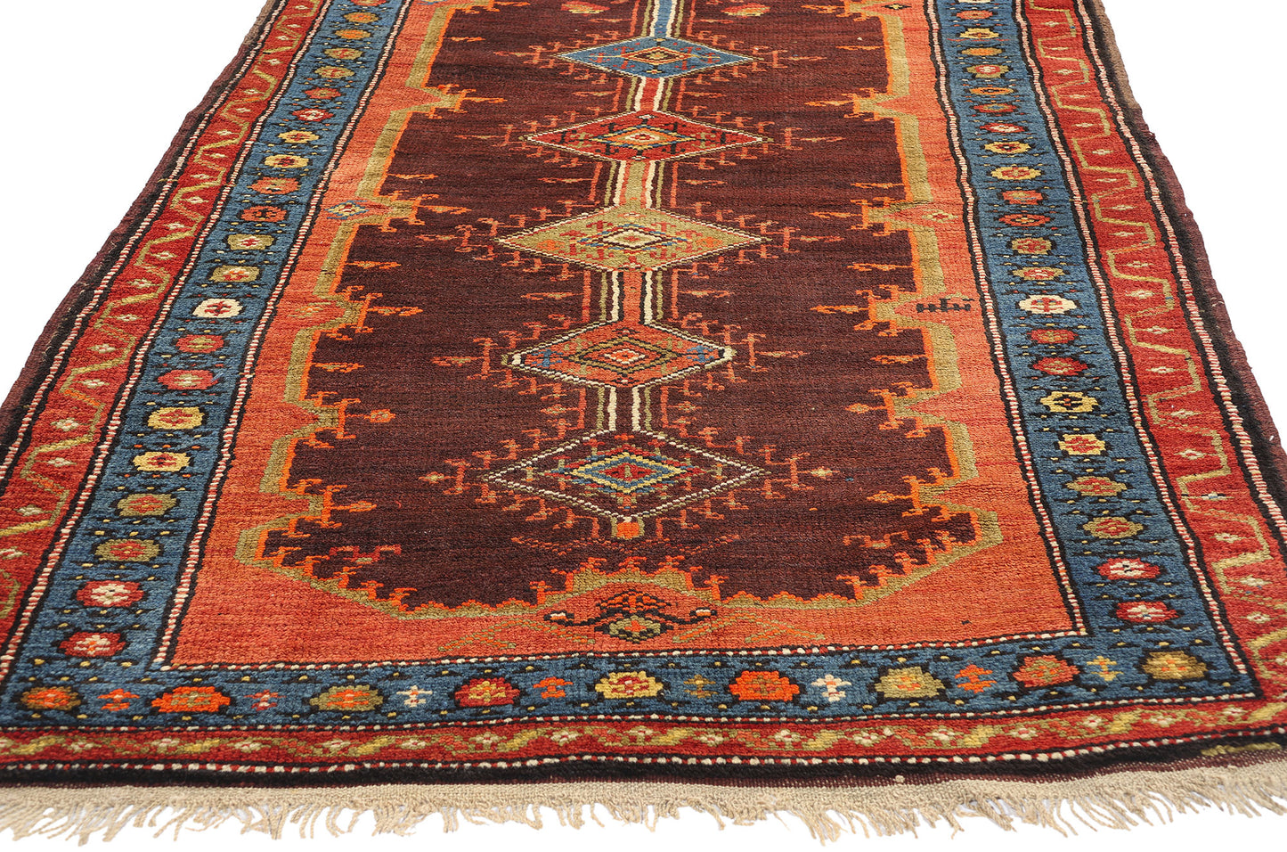 4 x 13 Antique Persian Tribal Kurdish Rug 61359