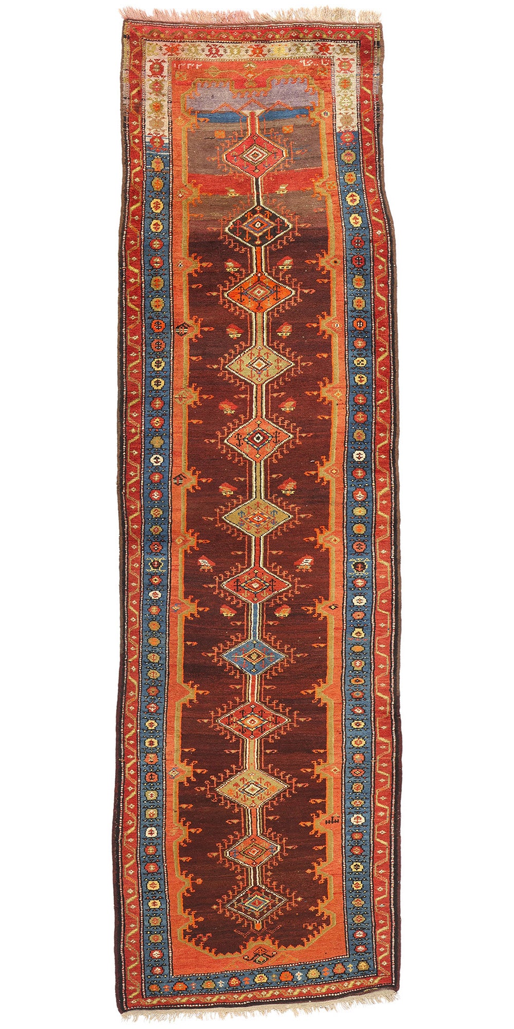 4 x 13 Antique Persian Tribal Kurdish Rug 61359