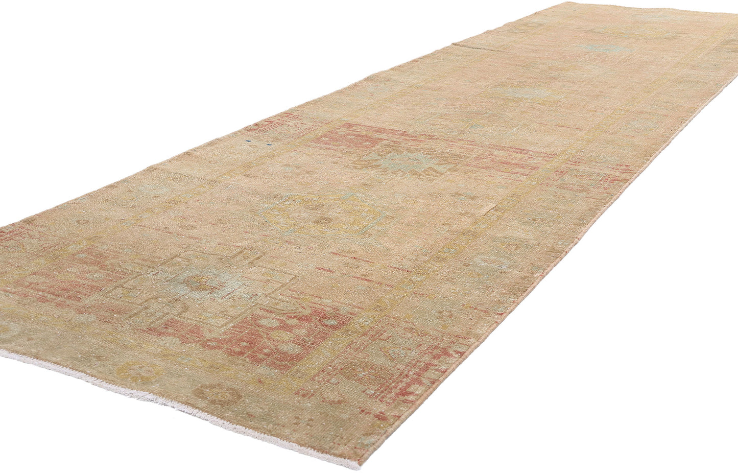 4 x 14 Antique Earth-Tone Persian Northwest Rug 61349