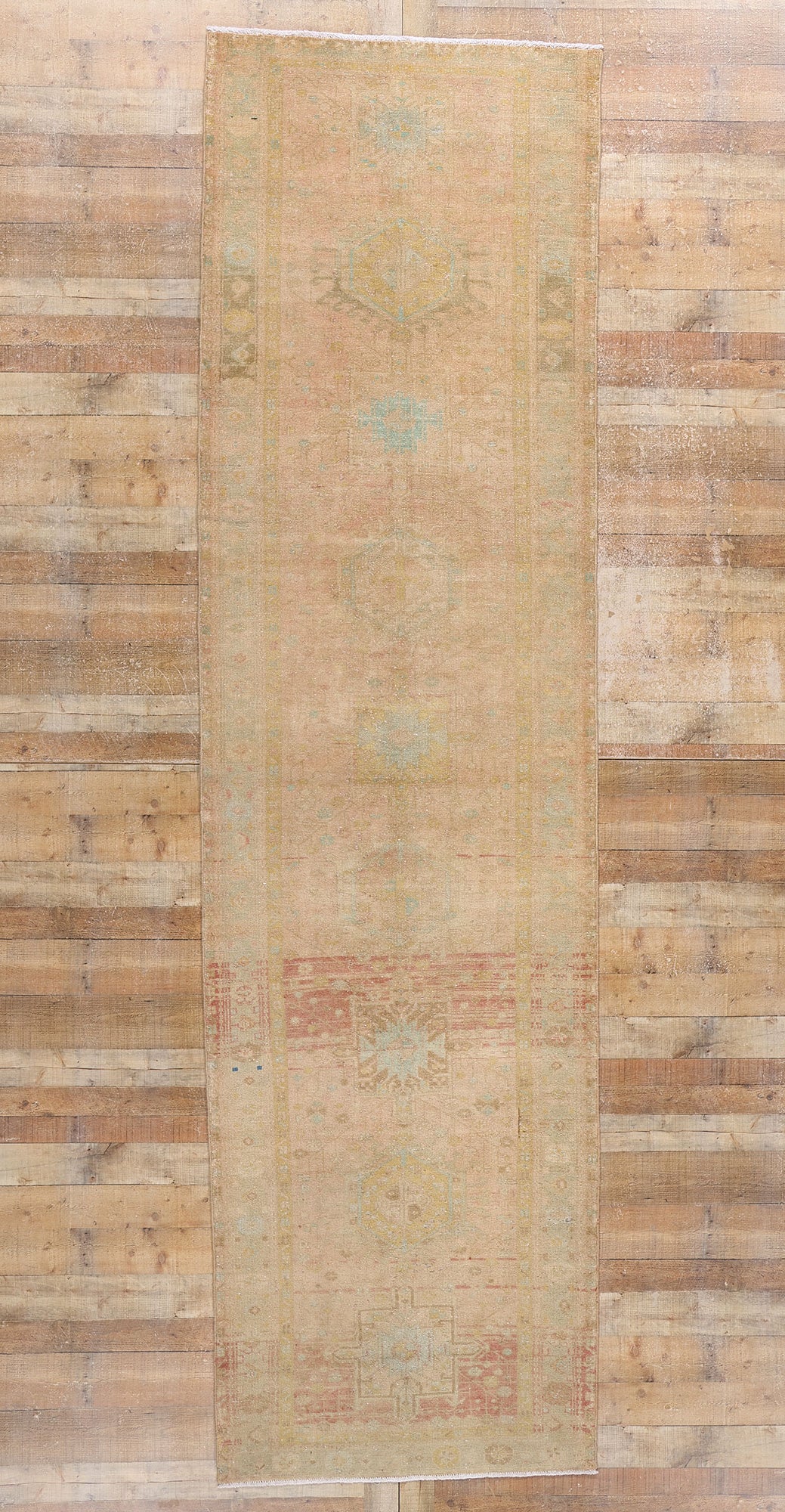 4 x 14 Antique Earth-Tone Persian Northwest Rug 61349