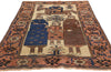 4 x 6 Vintage Persian Shiraz Pictorial Rug 79097
