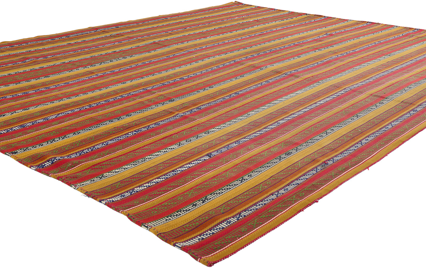 8 x 10 Vintage Persian Moharramat Qashqai Kilim Rug 61360