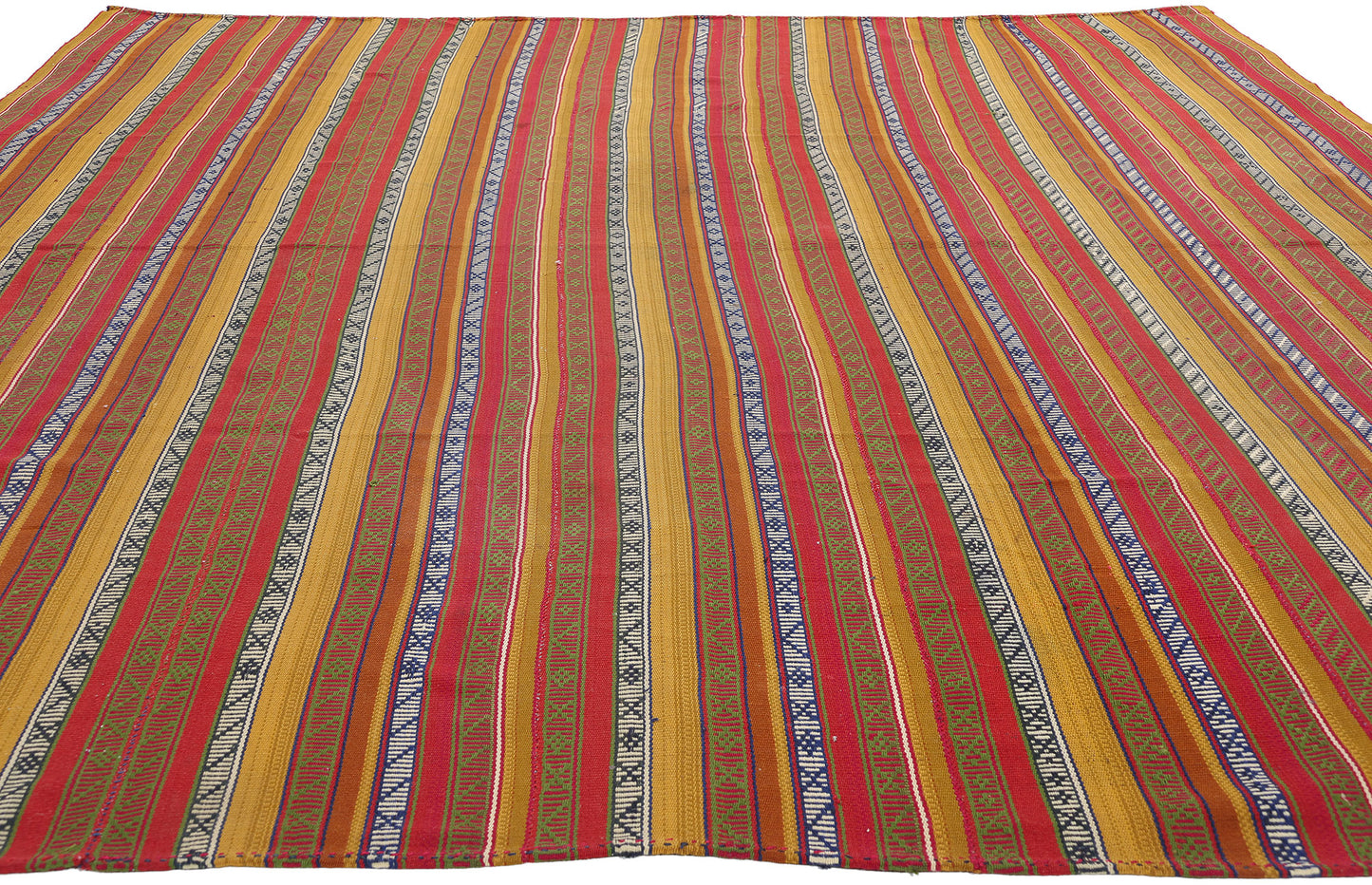 8 x 10 Vintage Persian Moharramat Qashqai Kilim Rug 61360