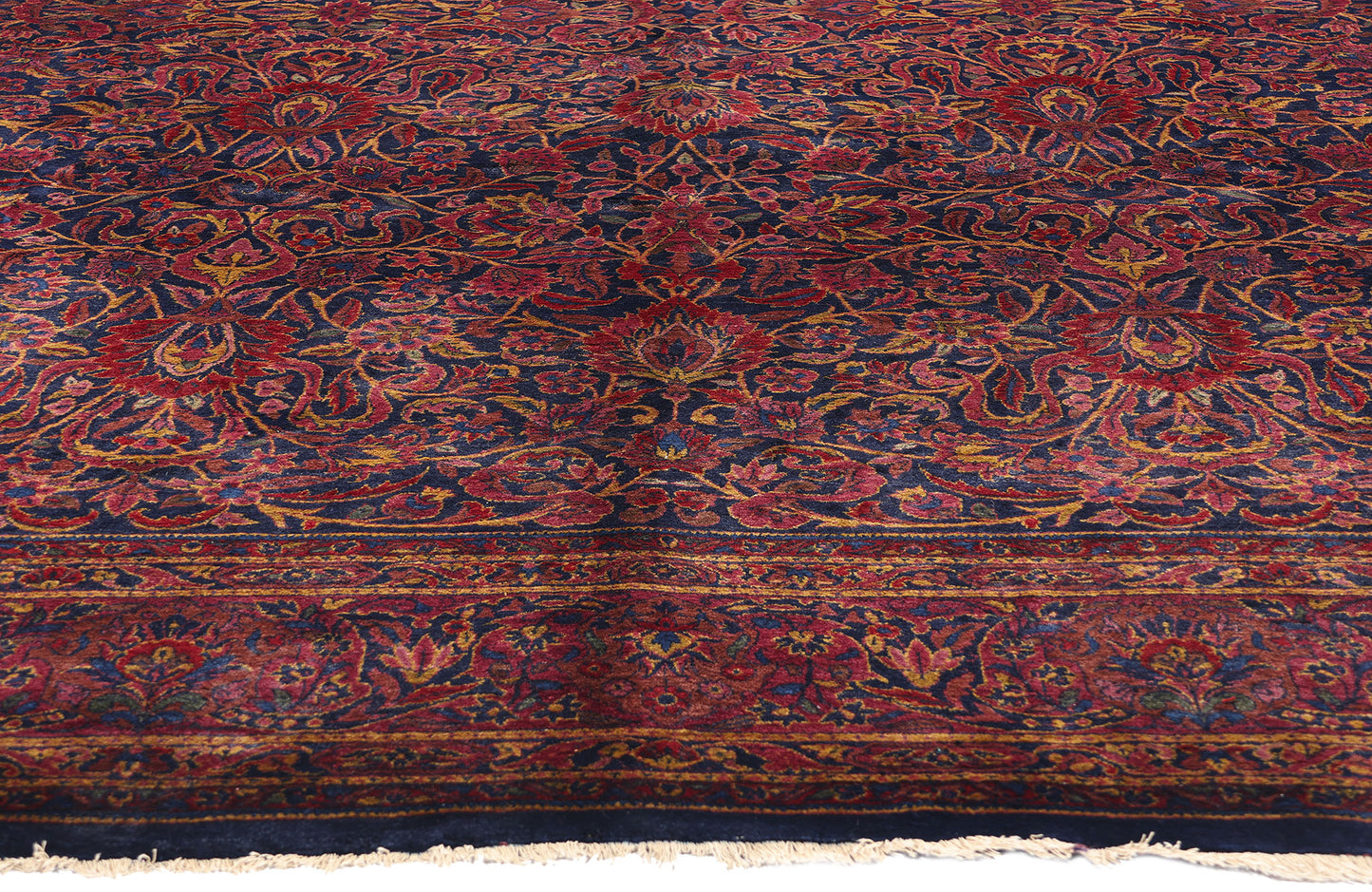 9 x 12 Antique Persian Sarouk Rug 79151