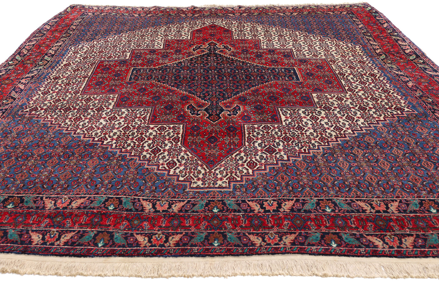 7 x 10 Vintage Persian Senneh Rug 79272