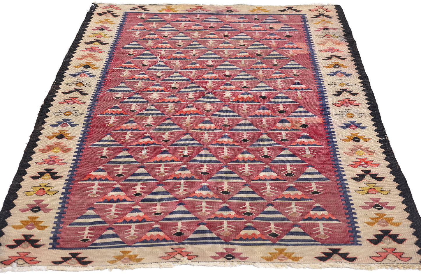 3 x 5 Antique Persian Shahsavan Kilim Rug 78940