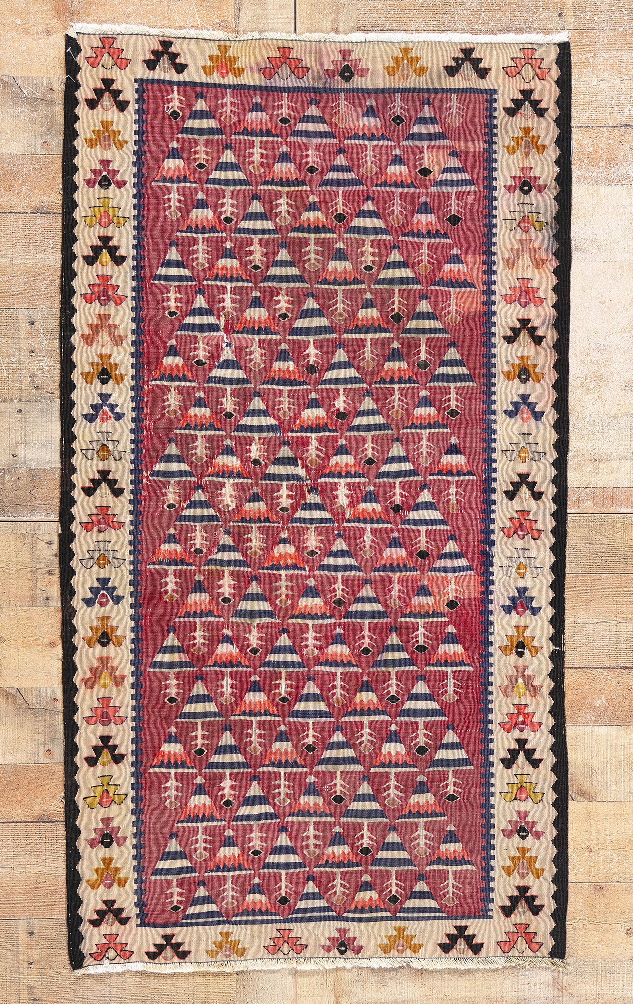 3 x 5 Antique Persian Shahsavan Kilim Rug 78940