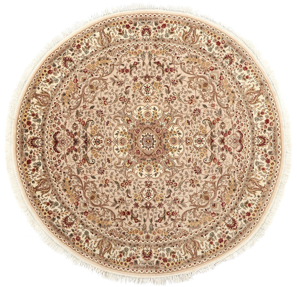 8 x 8 Vintage Chinese Tabriz Round Area Rug 74981