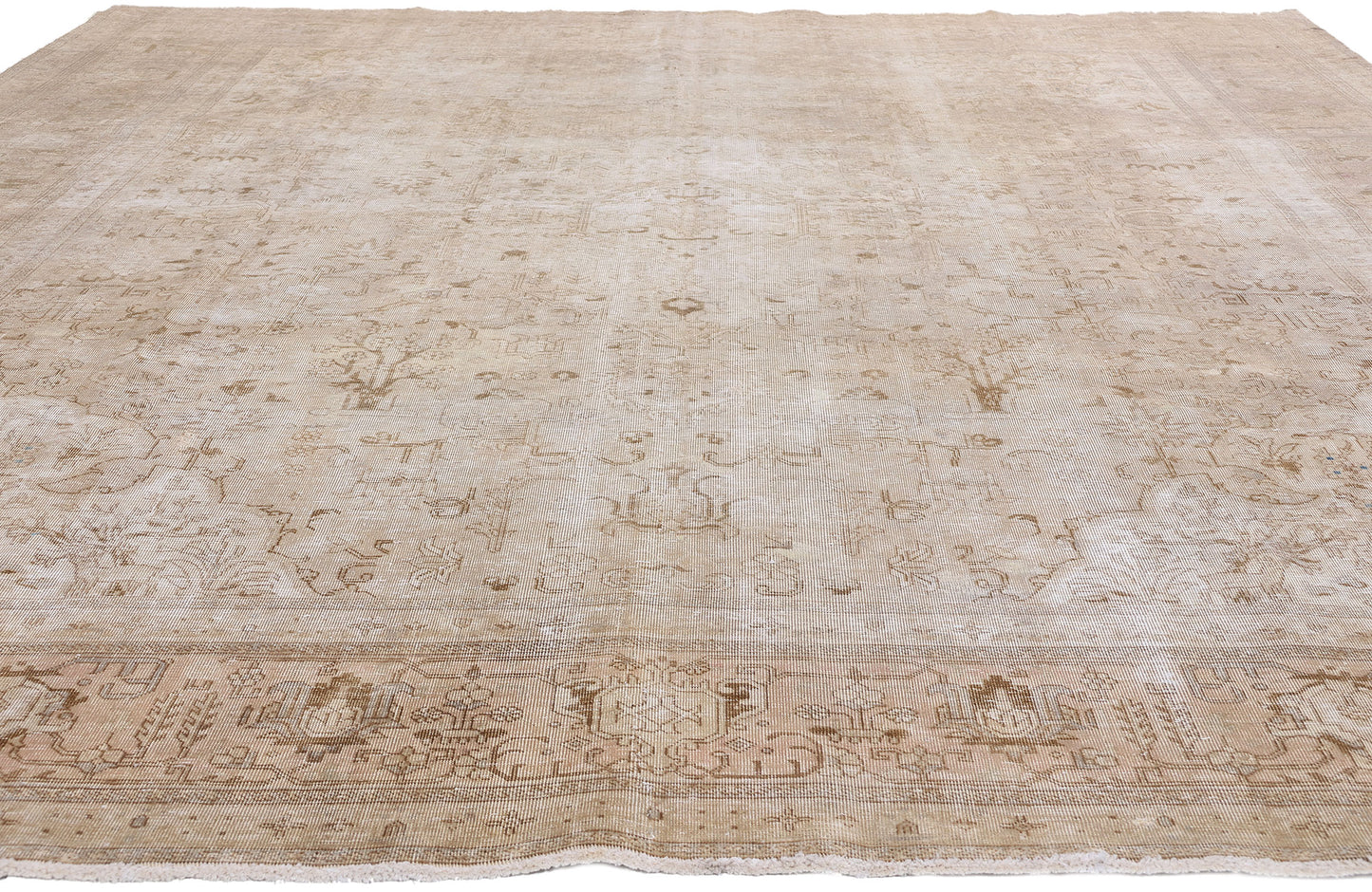 10 x 13 Vintage Earth-Tone Persian Tabriz Rug 61352