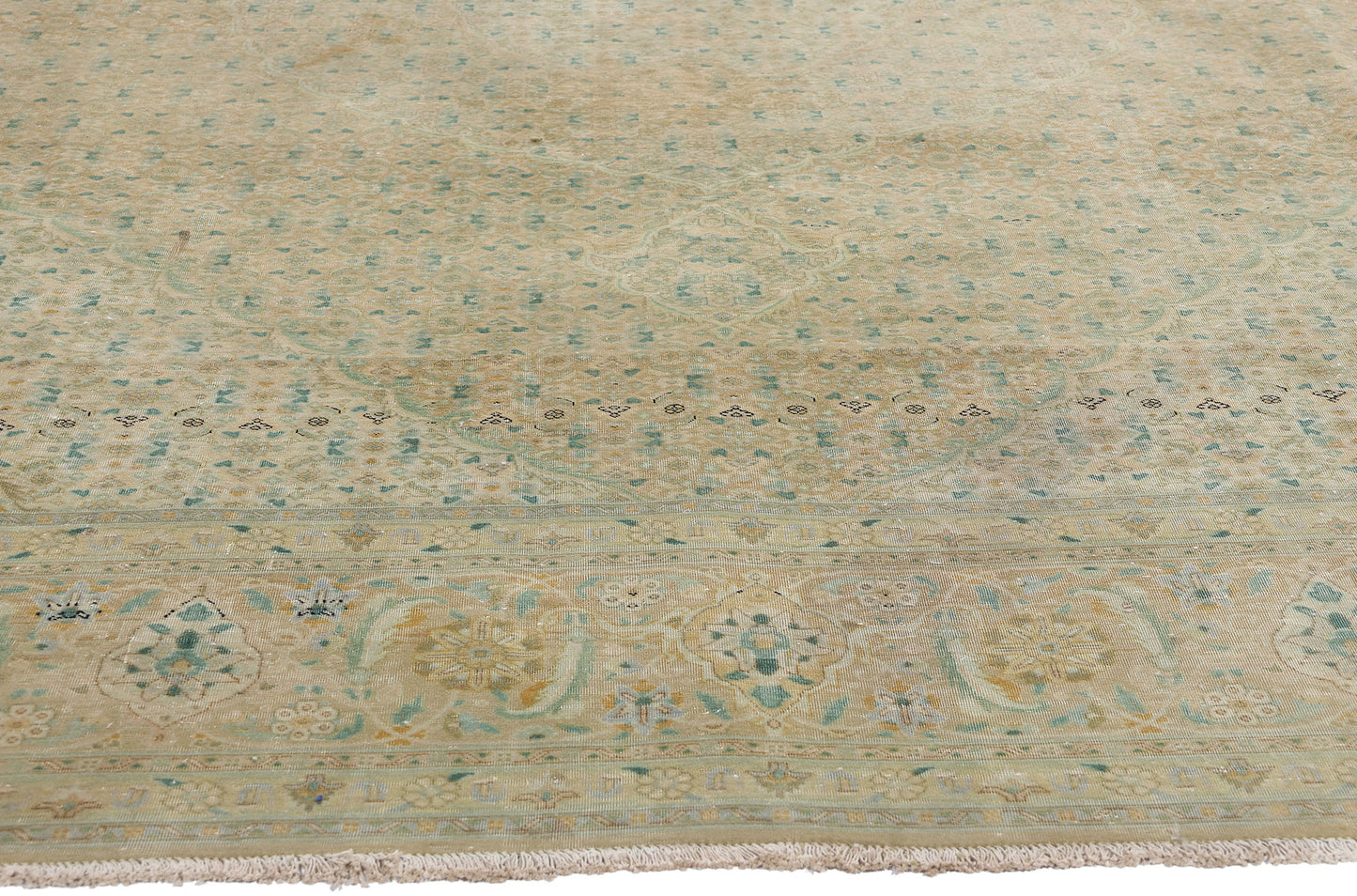10 x 13 Vintage Persian Mahi Tabriz Rug 61366