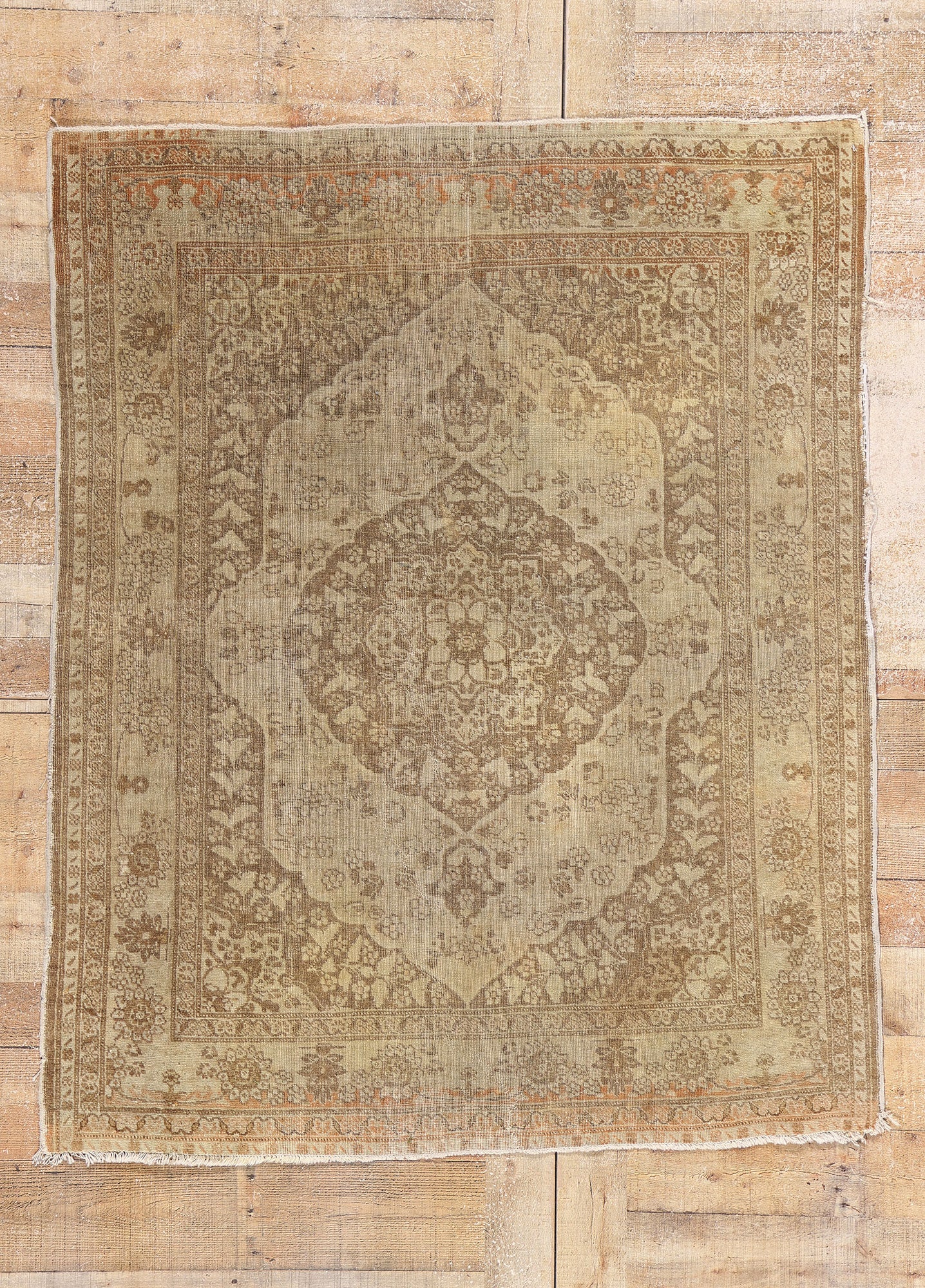 4 x 5 Antique Persian Tabriz Rug 78784