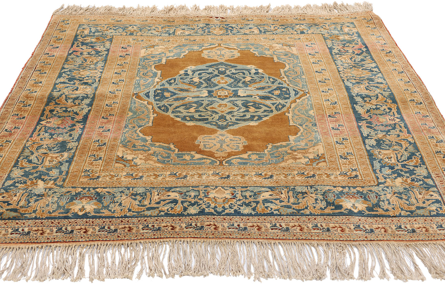 4 x 5 Haji Jalili Antique Persian Tabriz Rug 79132