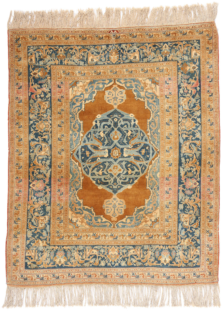 4 x 5 Haji Jalili Antique Persian Tabriz Rug 79132