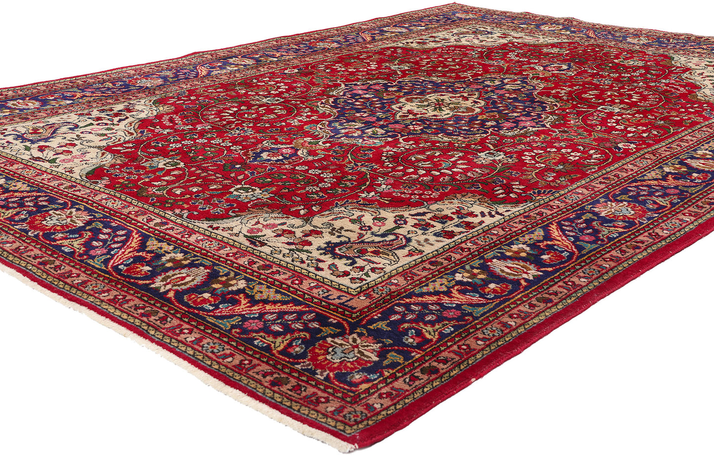 7 x 10 Vintage Persian Tabriz Rug 79146
