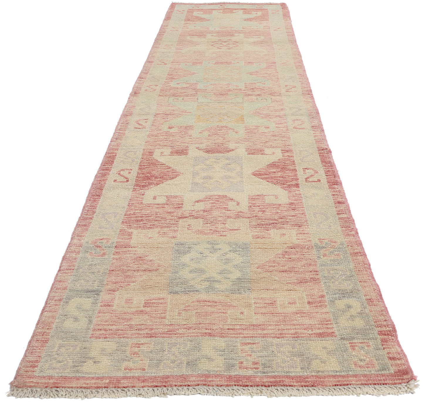 3 x 13 Modern Pink Turkish Oushak Rug 53973
