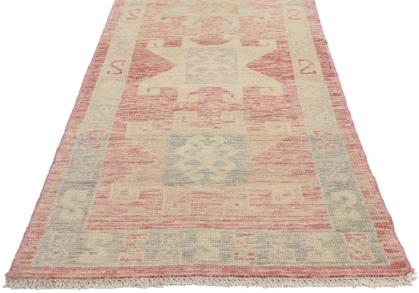 3 x 13 Modern Pink Turkish Oushak Rug 53973