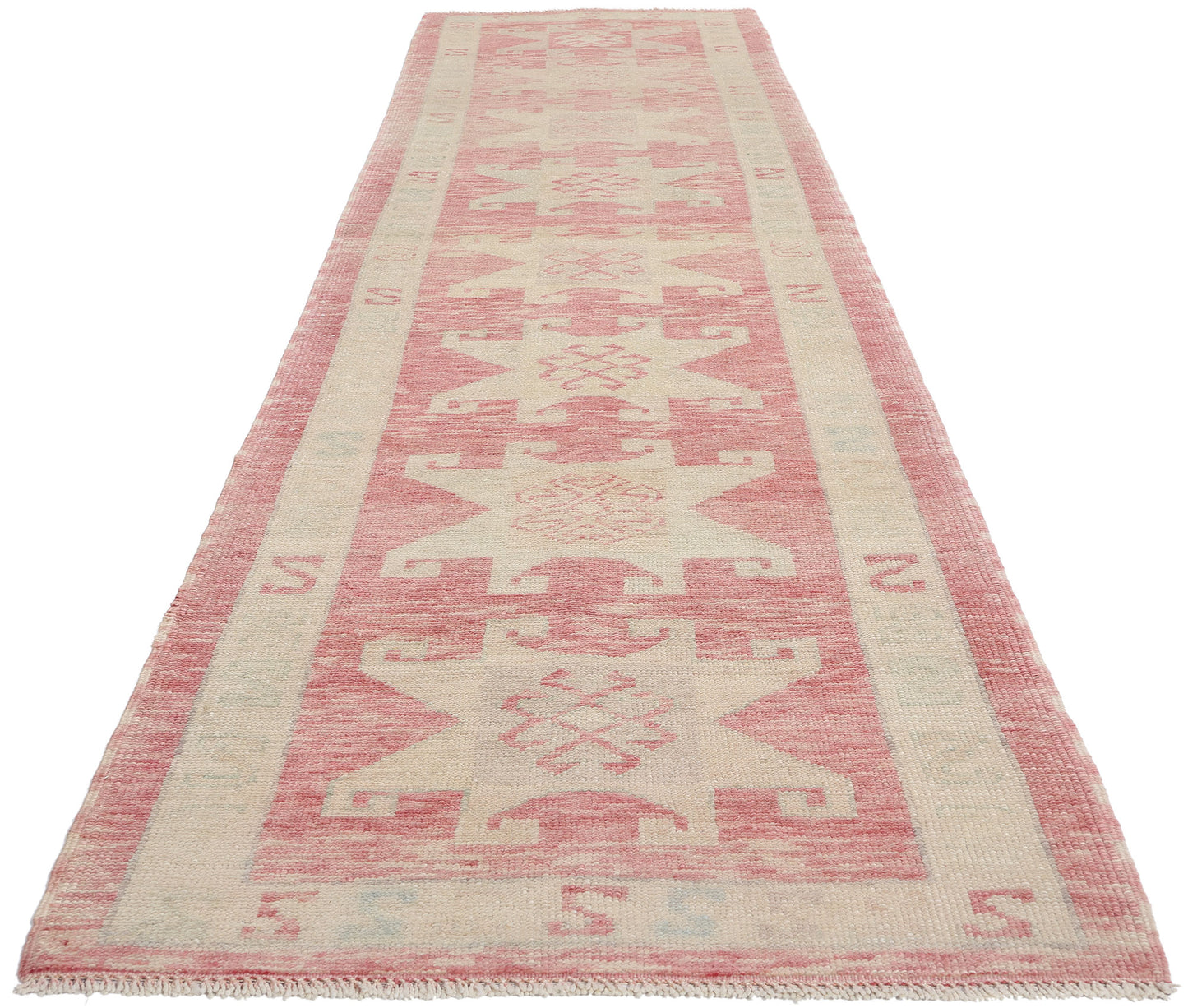 3 x 14 Modern Pink Turkish Oushak Rug 53972