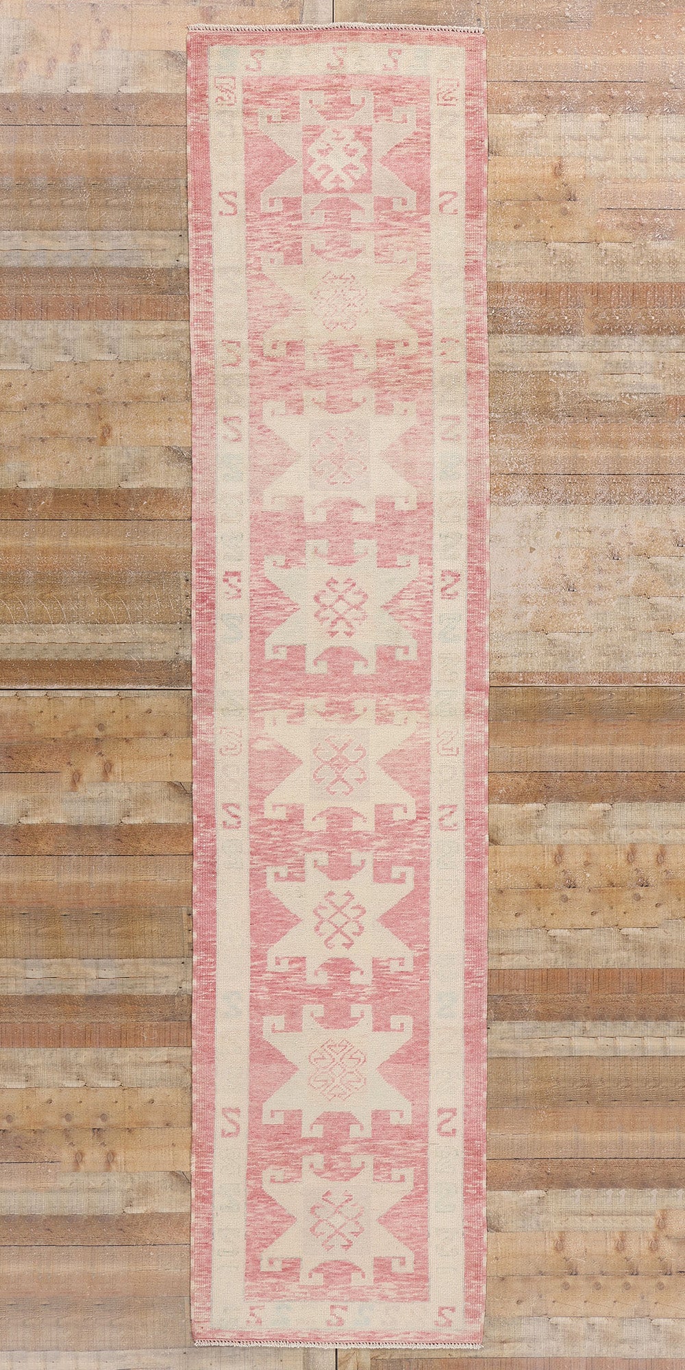 3 x 14 Modern Pink Turkish Oushak Rug 53972