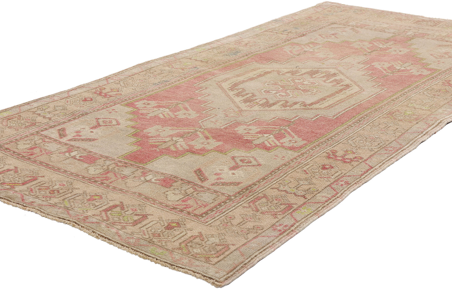 3 x 7 Vintage Turkish Oushak Rug 53999