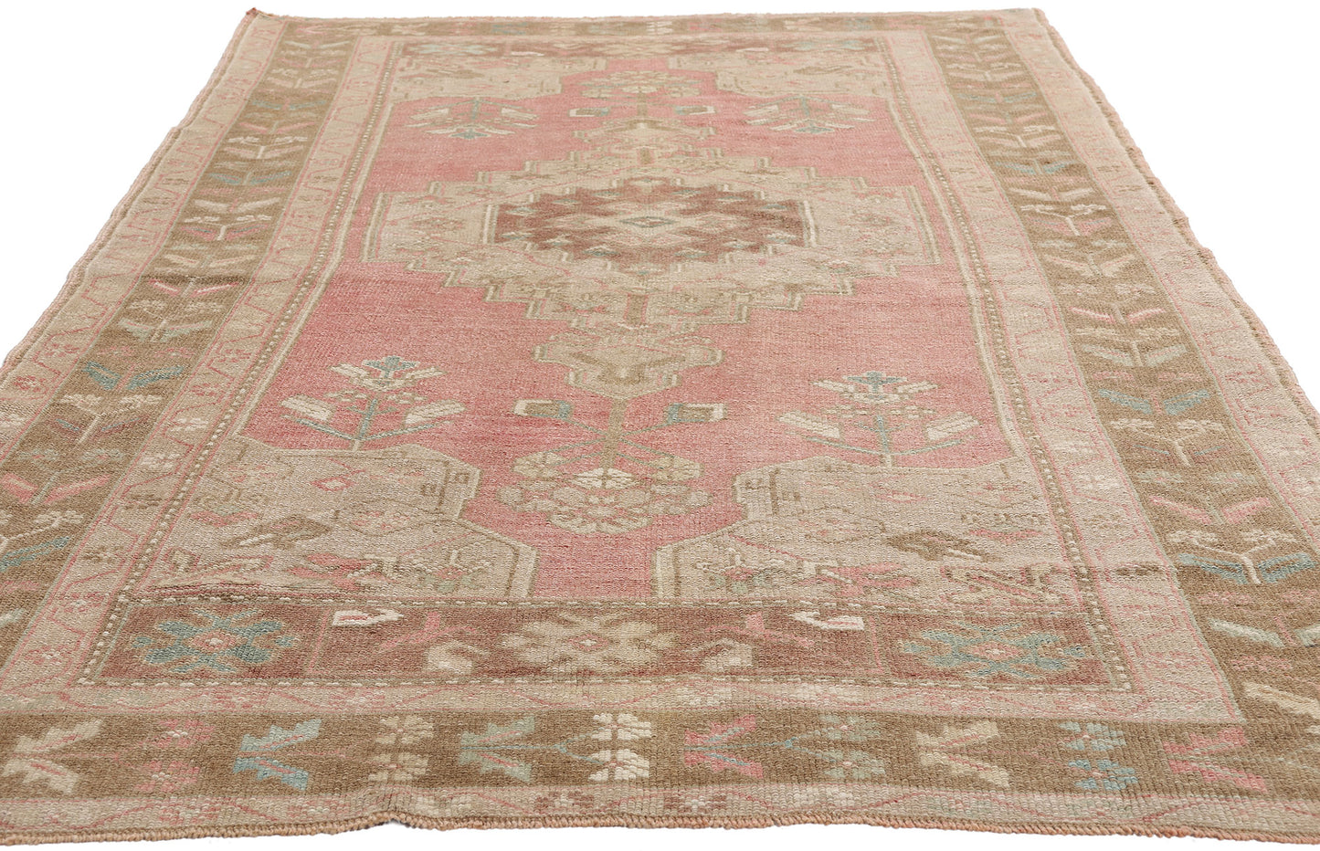 4 x 8 Vintage Turkish Oushak Rug 54001