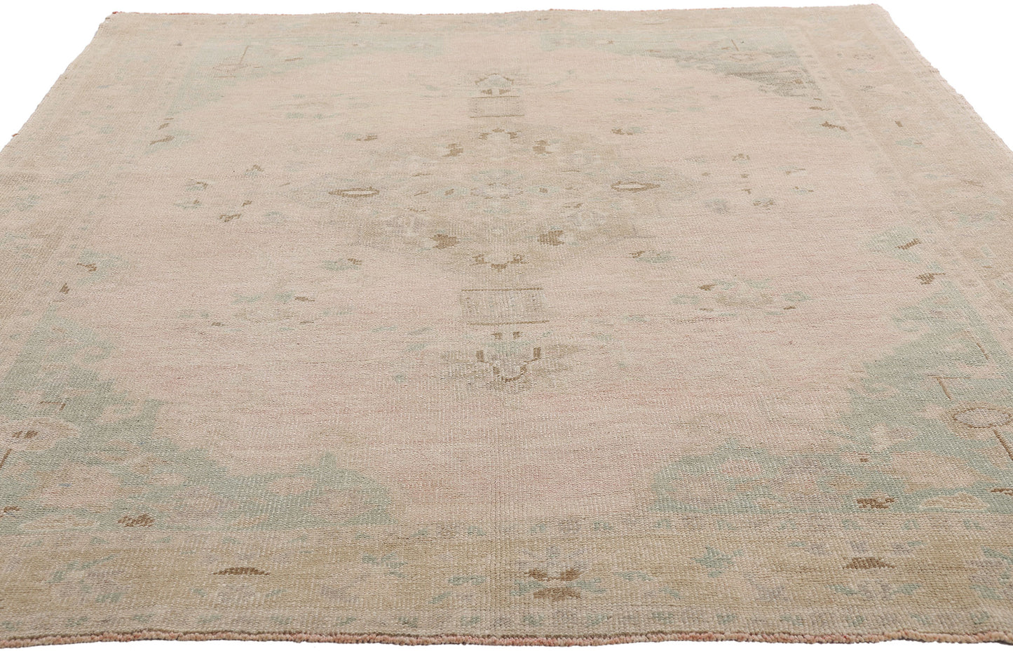 5 x 8 Vintage Pink Turkish Oushak Rug 53995