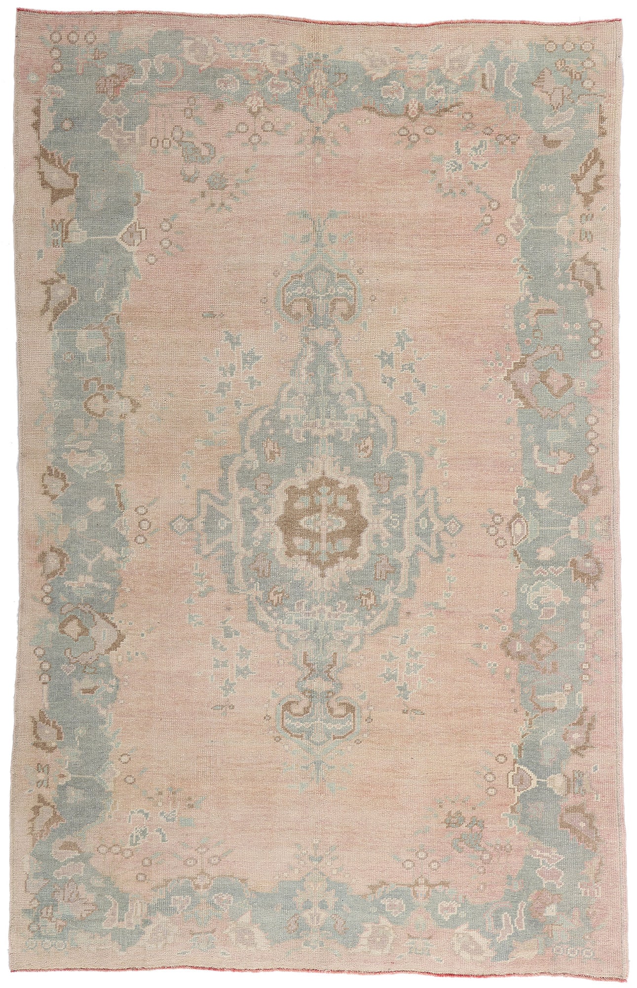 5 x 8 Vintage Pink Turkish Oushak Rug 53996