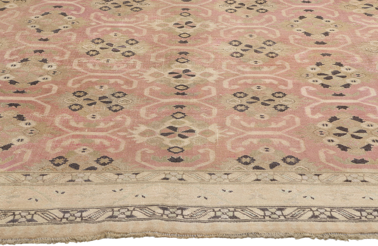 7 x 10 Antique Pink Persian Kurdish Rug 61370