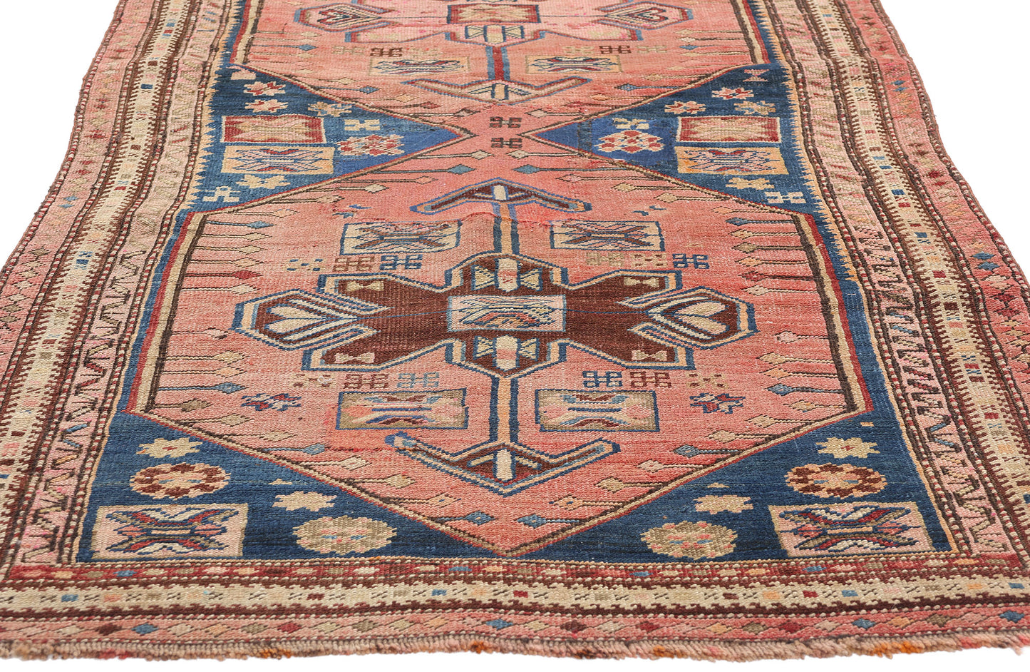 3 x 8 Antique Pink Persian Kurdish Rug 61373