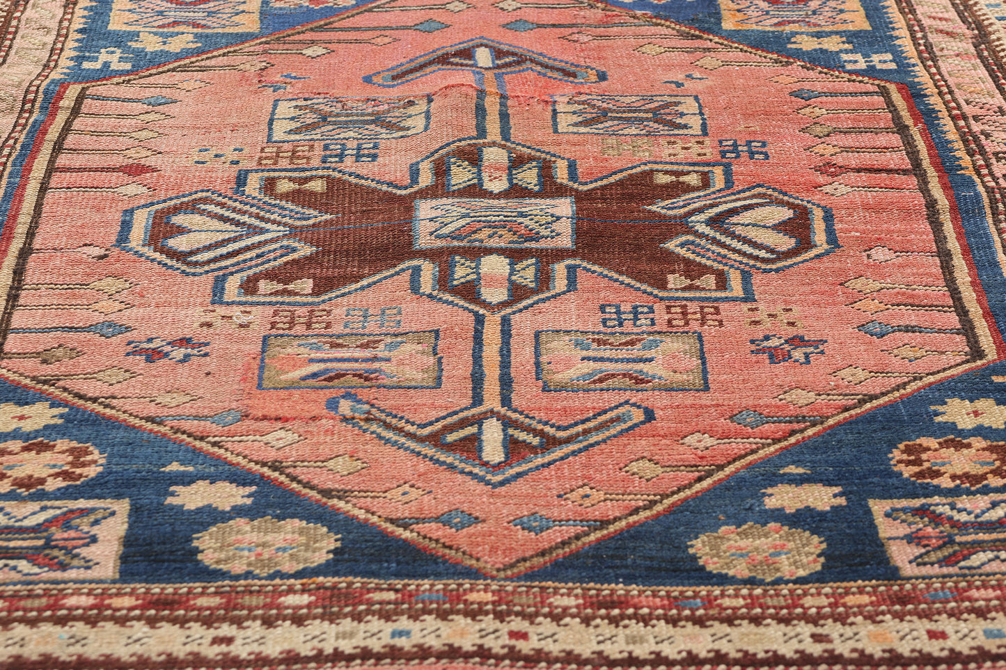 3 x 8 Antique Pink Persian Kurdish Rug 61373