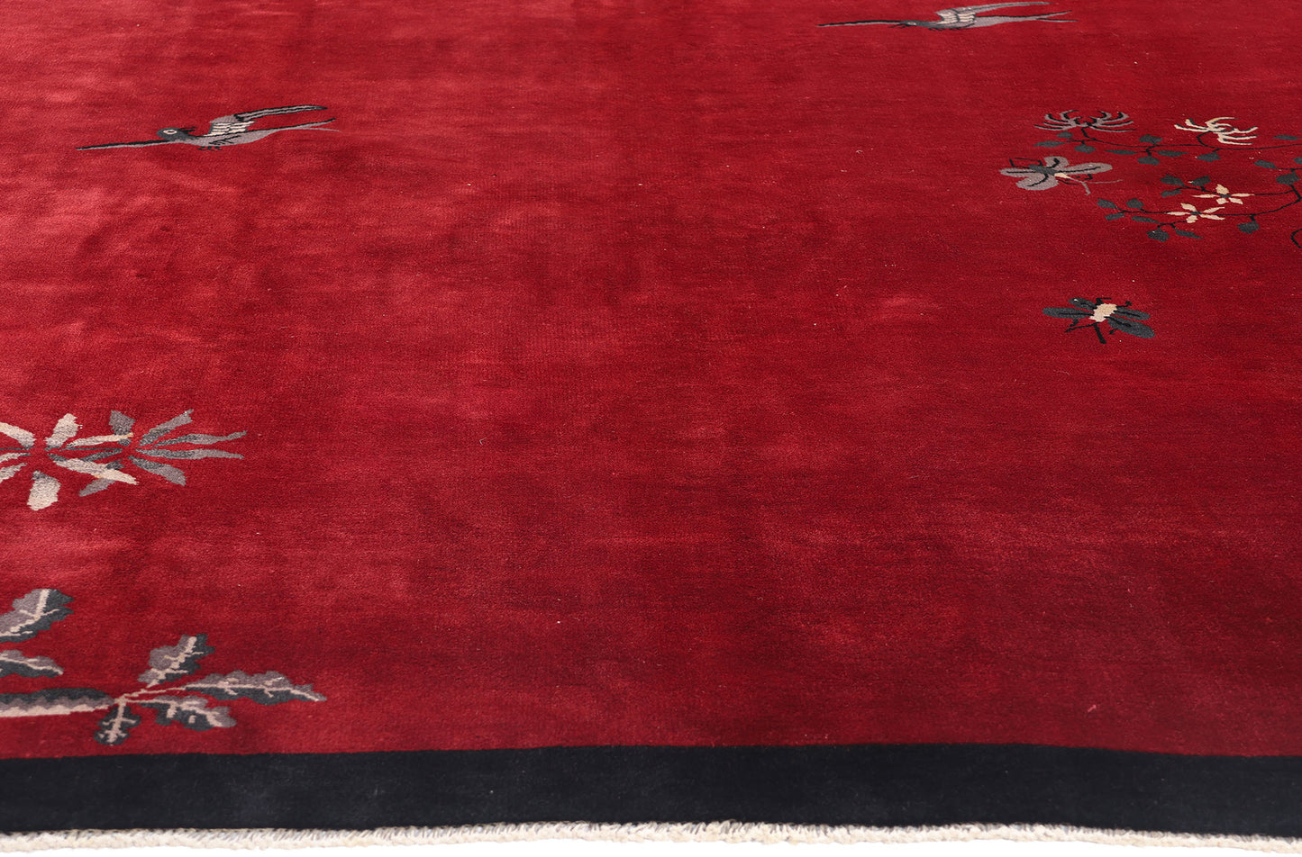 9 x 11 Antique Red Chinese Art Deco Rug 79213