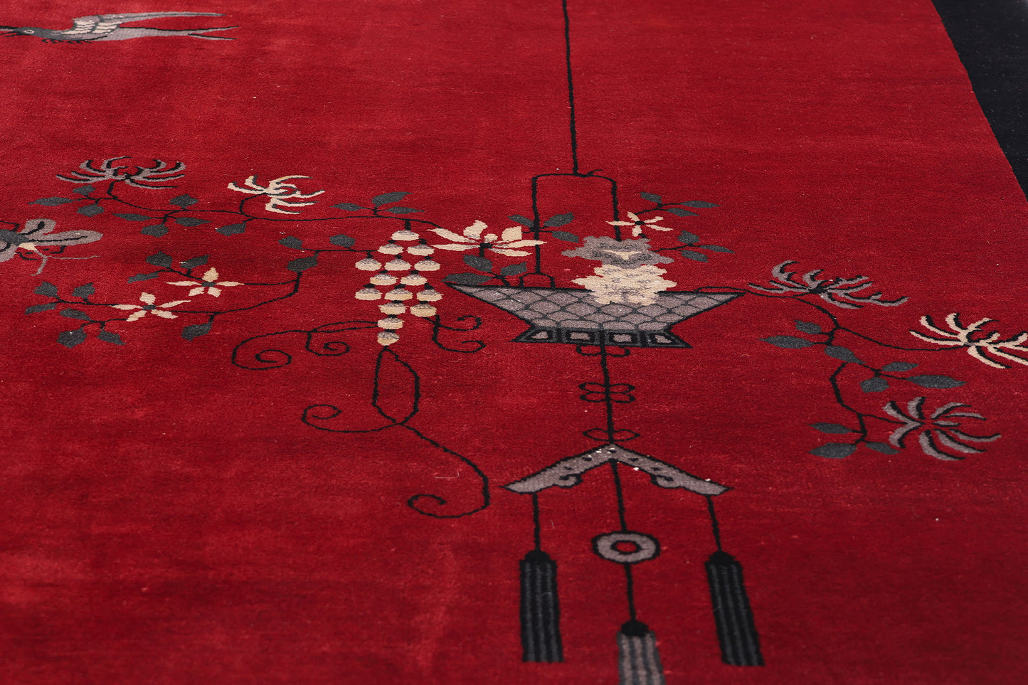 9 x 11 Antique Red Chinese Art Deco Rug 79213