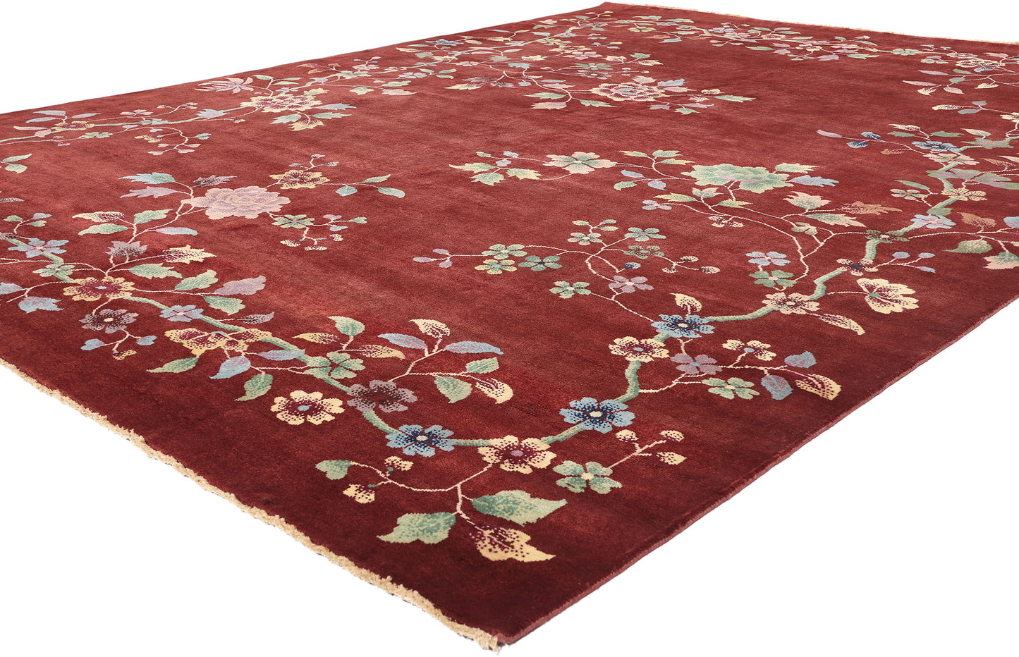9 x 12 Modern Red Chinese Art Deco Rug 31098