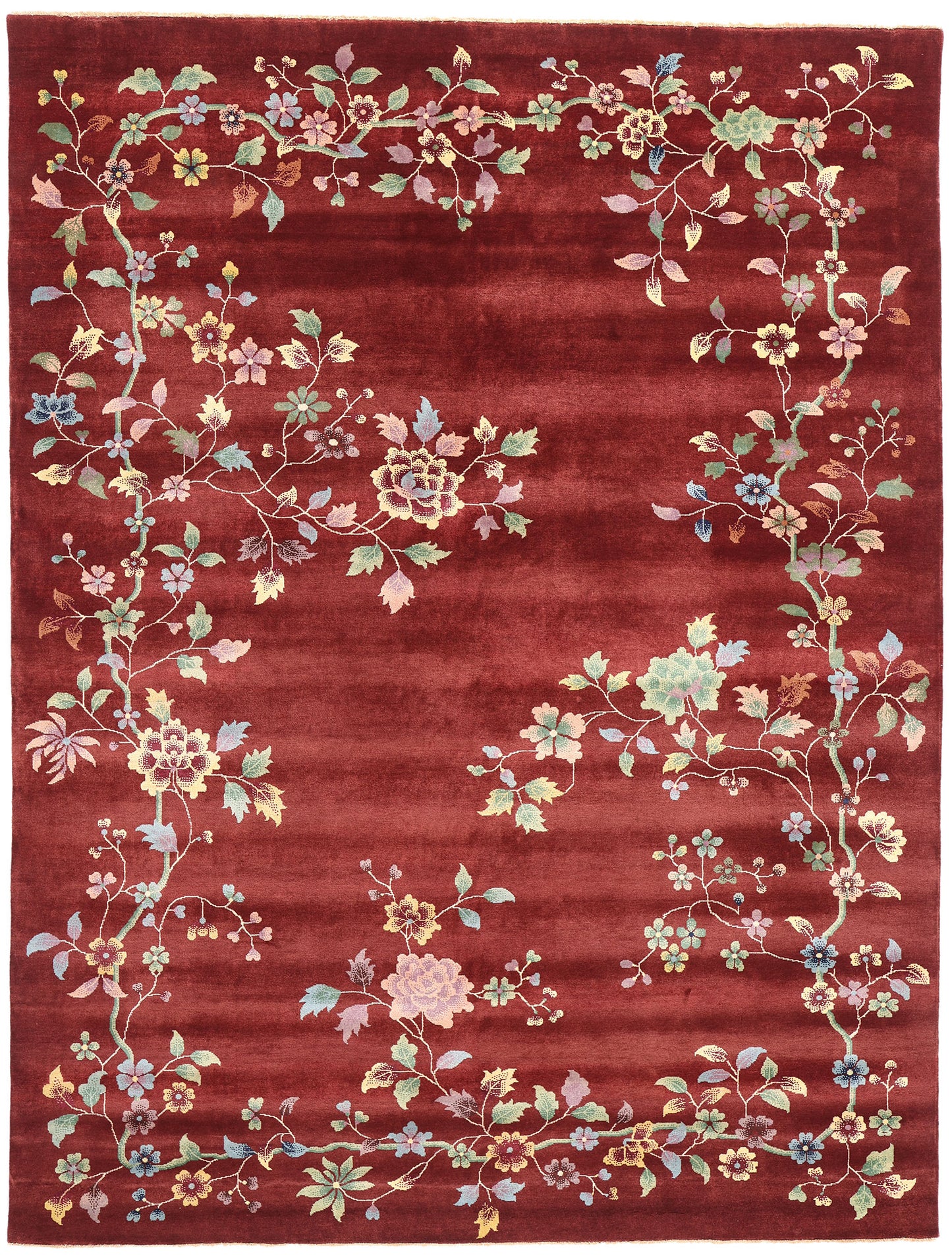 9 x 12 Modern Red Chinese Art Deco Rug 31098