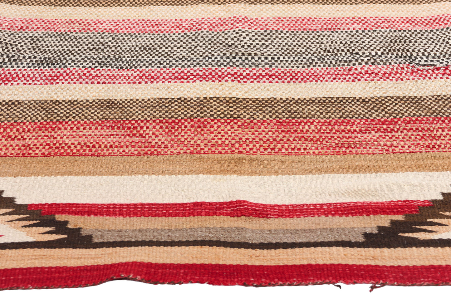 3 x 5 Antique Red Mesa Transitional Banded Navajo Rug 79106