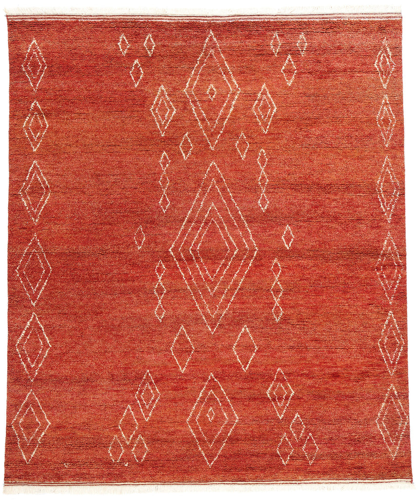 8 x 10 Crimson Desert Oasis Modern Red Moroccan Rug 31215