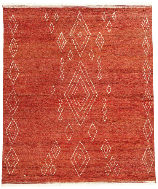 8 x 10 Crimson Desert Oasis Modern Red Moroccan Rug 31215