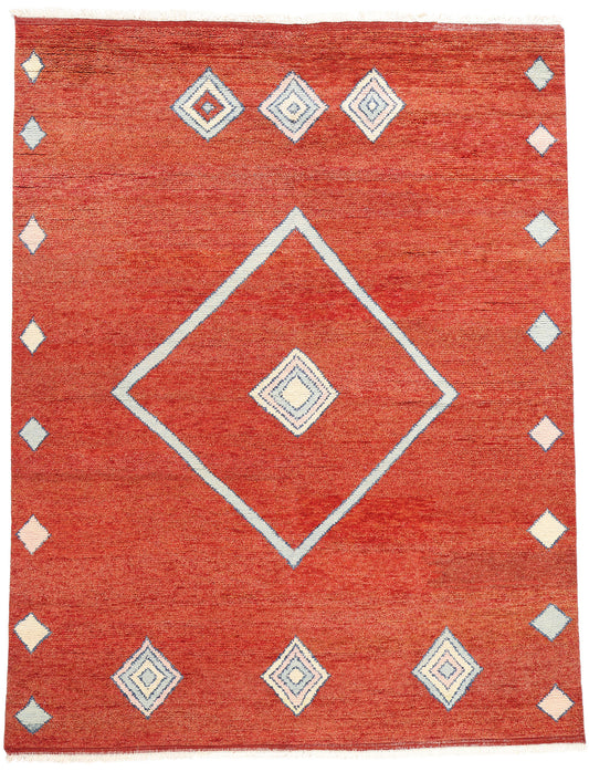 9 x 12 Scarlet Nomad Modern Red Moroccan Rug 31251