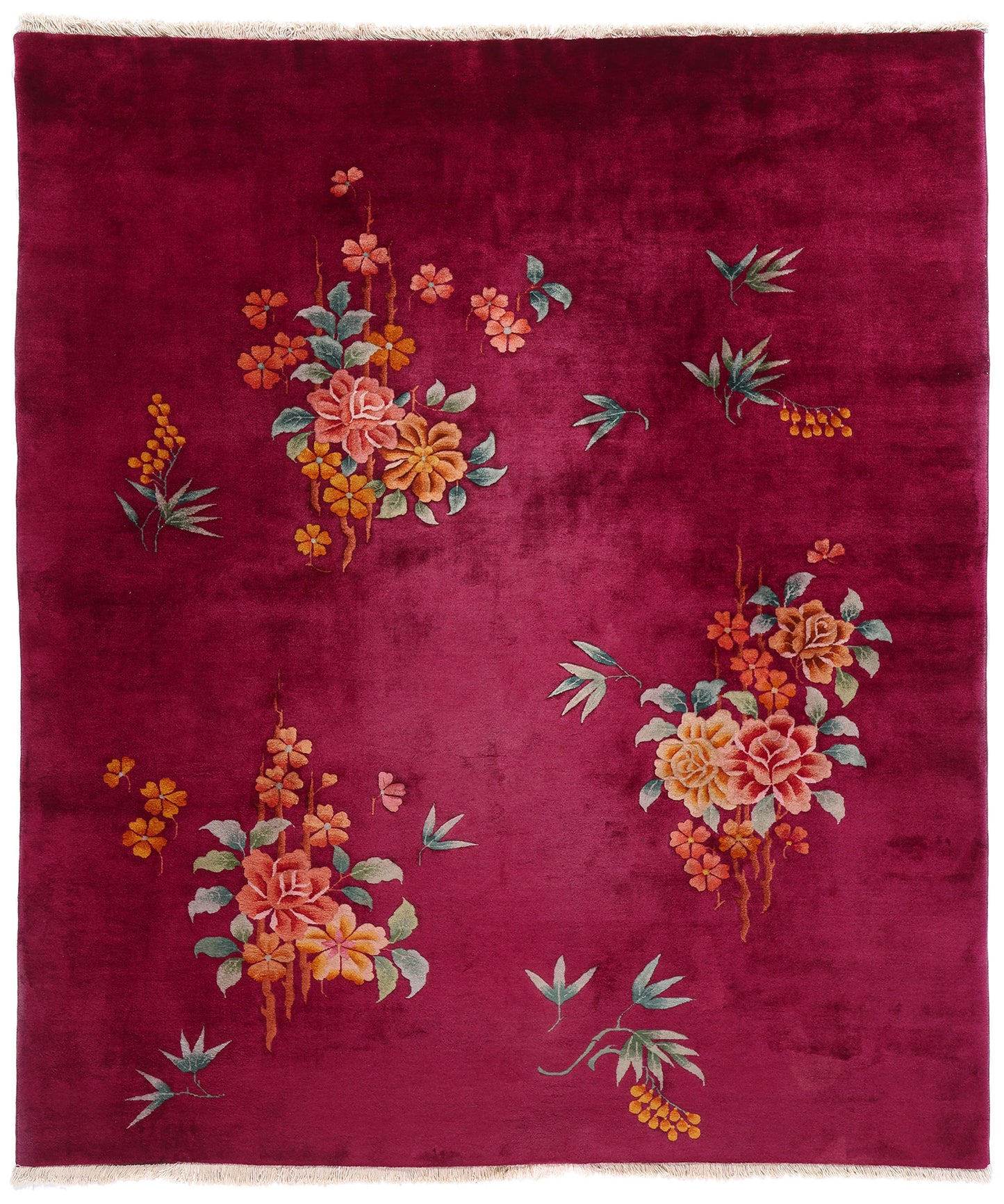 8 x 9 Antique Red Chinese Art Deco Rug 79119