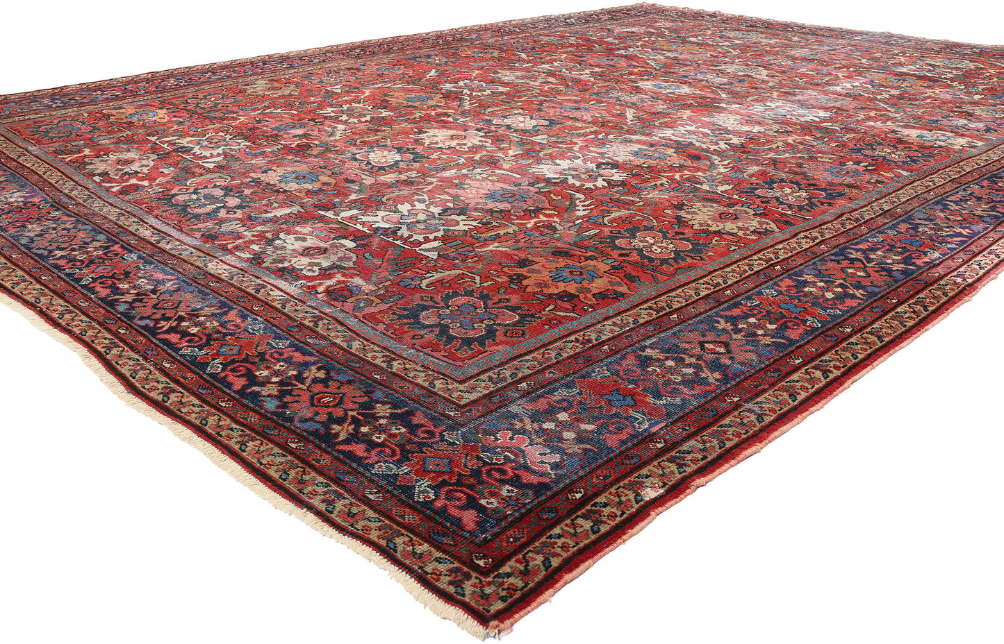 12 x 16 Antique-Worn Persian Mahal Rug 78956