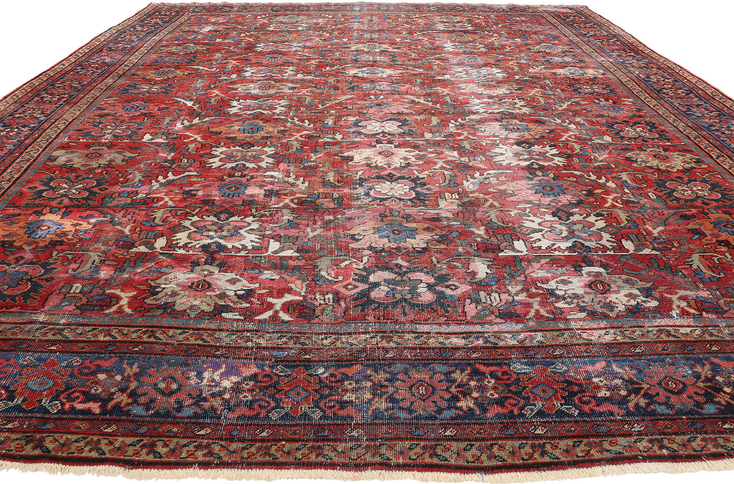12 x 16 Antique-Worn Persian Mahal Rug 78956