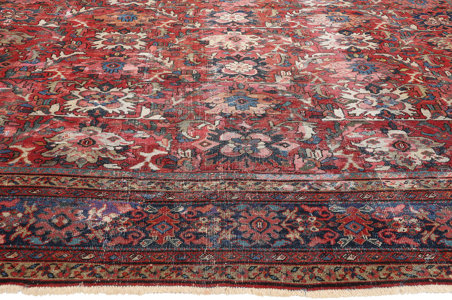 12 x 16 Antique-Worn Persian Mahal Rug 78956